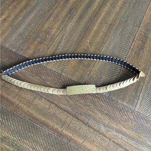Vintage gold metal stretch belt disk Floral Leaf design Y2K Boho‎ Casual